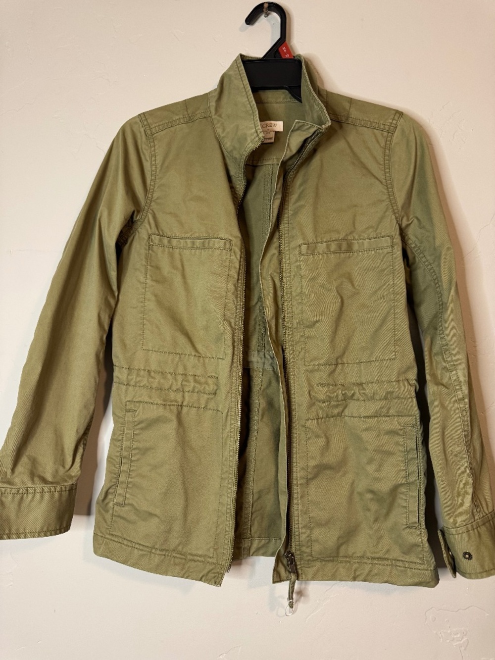 J Crew Olive Green Utility Jacket, Size XXS, 100% cotton